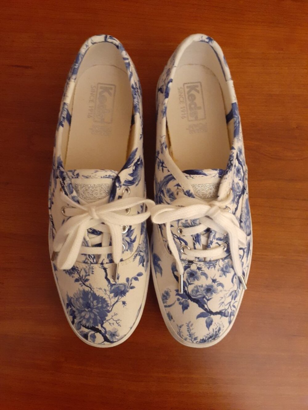 Keds Blue and White Floral Sneakers - Picture 3 of 11